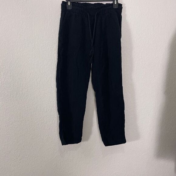 Madewell Black Soft Straight Leg Pull On Pants - Picture 1 of 7